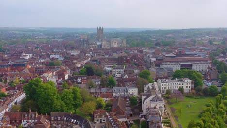 Nice-aerial-over-the-city-of-Canterbury-and-cathedral-Kent-United-Kingdom-England