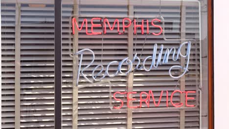 Leuchtreklame-Liest-Memphis-Recording-Service-In-Sun-Studios,-Wo-Sam-Phillips-Elvis-In-Die-Welt-Memphis-Tennessee-Einführte