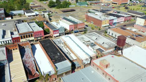 Aerial-around-the-town-of-West-Helena-Arkansas-small-poor-abandoned-rundown-and-poverty-stricken-2