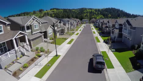 An-aerial-image-over-a-typical-american-suburban-street
