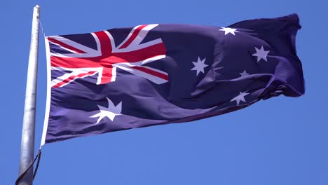 The-flag-of-Australia-fiies-in-the-wind