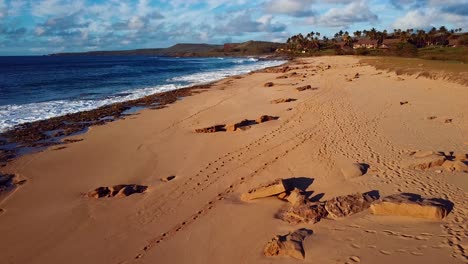 Nice-aerial-shot-over-Molokai-Hawaii-beach-and-coastline-1
