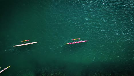 Beautiful-aerial-over-many-outrigger-canoes-at-the-start-of-a-race-in-Hawaii-3