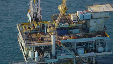 An-aerial-shot-over-oil-derricks-and-platforms-in-the-Santa-Barbara-Channel-California