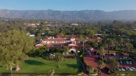 Beautiful-aerial-of-Butterfly-Beach-the-Pacific-and-the-Biltmore-Hotel-in-Montecito-California-2
