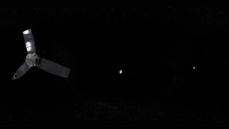 Visualización-Animada-De-La-Nasa-4k-De-La-Nave-Espacial-Juno-Con-Júpiter-En-La-Distancia