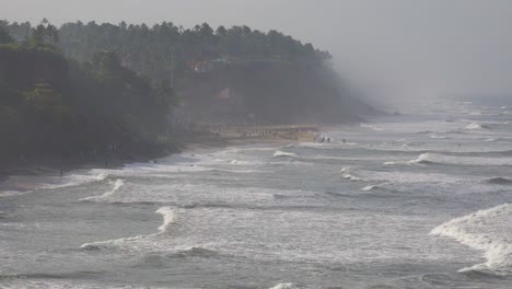 Waves-roll-into-shore-along-the-coast-of-Kerala-India-2