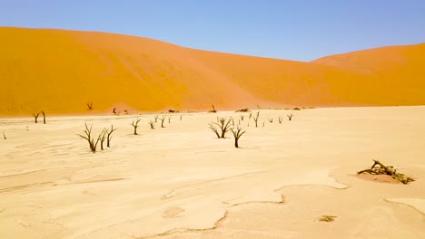 Vista-Aérea-around-the-dead-trees-at-Sossusvlei-desert-sand-dunes-in-the-Namib-Desert-Namibia-Africa