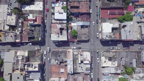 Aerial-looking-straight-down-on-old-buildings-in-the-capital-of-Dominican-Republic-Santo-Domingo