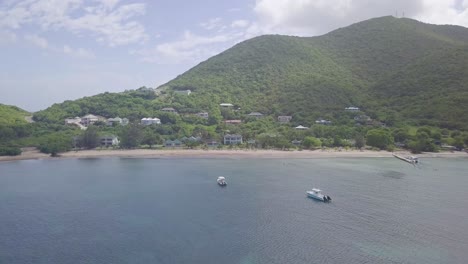 Aerial-over-the-shores-and-beaches-of-Nevis-an-island-in-the-Caribbean-1