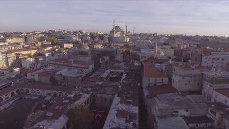 Very-good-aerial-of-Instanbul-Turkey-old-city-skyline-with-mosques