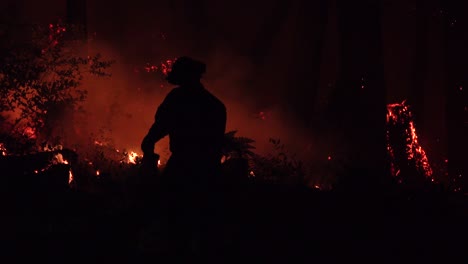 Nachtfeuerwehrleute-Brandbekämpfung-Während-Blitzkomplex-Feuer-In-Santa-Cruz-Mountains-Kalifornien-2