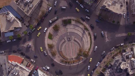Vista-Aérea-Straight-Down-Of-Traffic-Circle-Or-Roundabout-With-Car-Traffic-Amman-Jordan-5