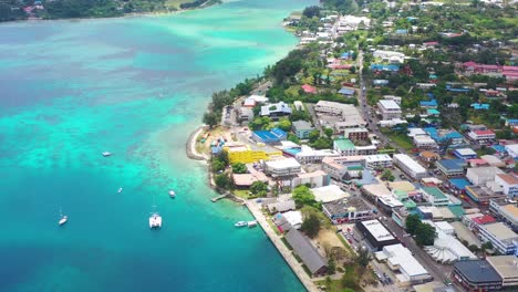 Good-Vista-Aérea-Establishing-Shot-Over-Port-Vila-Capital-Of-Pacific-Island-Vanuatu-Melanesia-Downtown-City