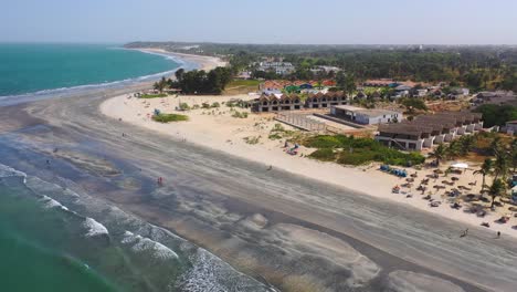 Aerial-Over-A-Hotel-Or-Large-Estate-On-The-Coast-Of-Gambia-West-Africa-1