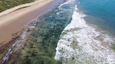 Aerial-Over-The-Beautiful-Coastline-Of-Santa-Barbara-California-Near-Carpinteria-Bluffs-1