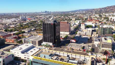Aerial-Of-The-Cnn-Cable-News-Building-In-Hollywood-Los-Angeles-Bureau-California