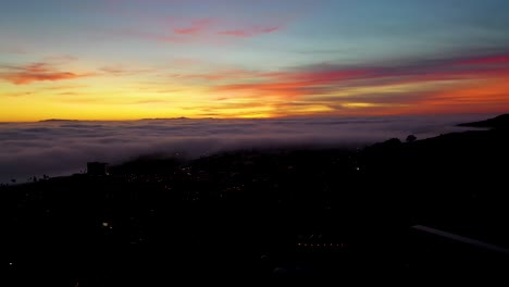 Night-Or-Dusk-Aerial-Over-Fog-Rolling-Into-Ventura-California-City-Near-Los-Angeles-1