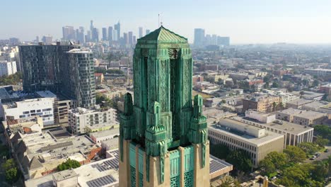 Good-Aerial-Of-The-Bullocks-Wilshire-Art-Deco-Historical-Building-And-Copper-Summit-In-Los-Angeles-California-1