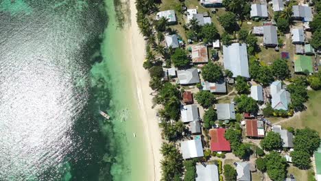 A-Bird'Seyeview-Shows-Waves-Lapping-At-The-Beach-Of-Yanuya-Island-Fiji