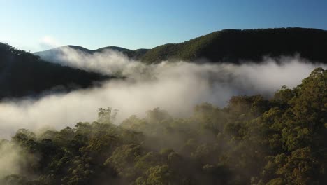 Very-Good-Aerial-Through-The-Mist-Surrounding-The-Blue-Mountains-Of-New-South-Wales-Australia