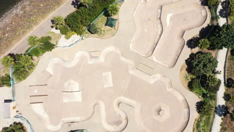 Aerial-Southern-California-San-Diego-skate-park-abandoned-empty-during-the-Covid19-coronavirus-pandemic-epidemic-1