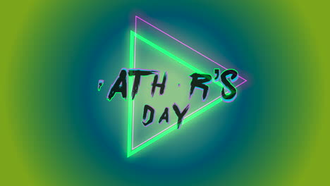 Animation-text-Fathers-day-on-fashion-and-club-background-with-glowing-green-triangle