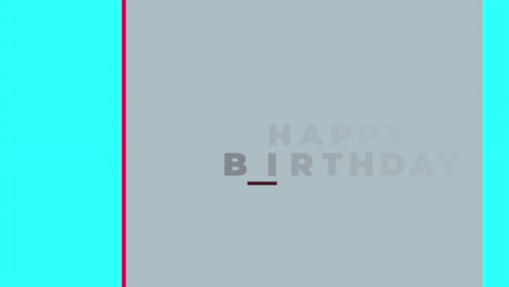 Animation-intro-text-Happy-Birthday-on-fashion-and-minimalism-background-with-geometric-shape