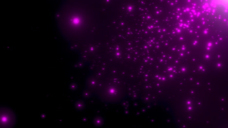 Movimiento-De-Partículas-De-Color-Púrpura-Y-Estrellas-En-El-Fondo-Abstracto-De-La-Galaxia