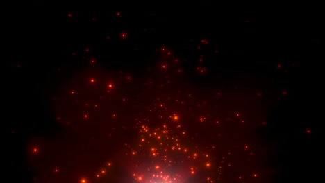 Bewegung-Rote-Partikel-Und-Sterne-Im-Abstrakten-Hintergrund-Der-Galaxie