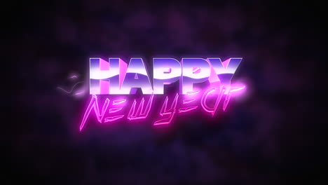 Animation-intro-text-Happy-New-Year-and-thunderbolt-retro-holiday-background