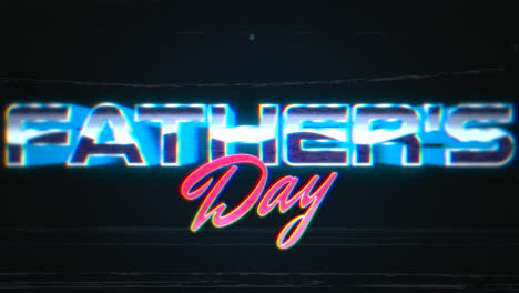 Animation-intro-text-Fathers-day-and-noise-lines-in-galaxy-retro-holiday-background