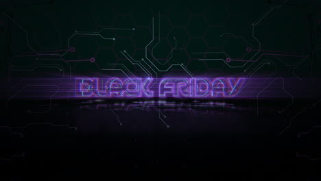 Animation-intro-text-Black-Friday-and-cyberpunk-animation-background-with-computer-chip-and-neón-lights-2