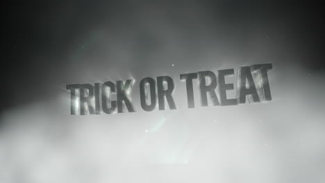 Animation-text-Trick-or-Treat--on-mystical-horror-background-with-dark-smoke-and-motion-camera