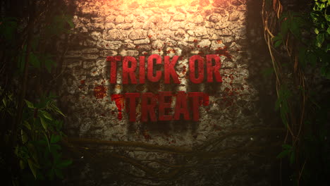 Animation-text-Trick-or-Treat-and-mystical-horror-background-with-dark-blood