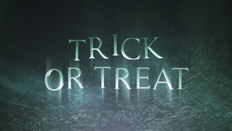 Animation-text-Trick-or-Treat-on-mystical-horror-background-with-dark-smoke-and-motion-camera