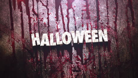 Animationstext-Halloween-Auf-Mystischem-Horrorhintergrund-Mit-Dunklem-Blut-Und-Bewegungskamera