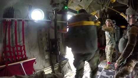 Pov-Shot-Of-A-Paratrooper-Jumping-From-A-Military-Airplane
