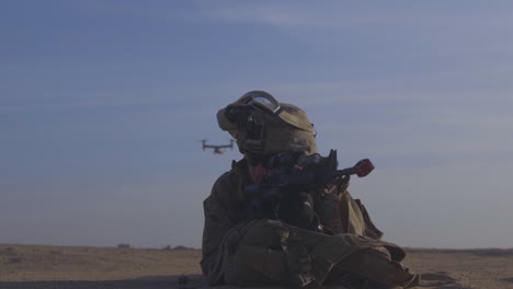 A-V22-Osprey-Aircraft-Backs-Up-A-Soldier-Fighting-In-Afghanistan