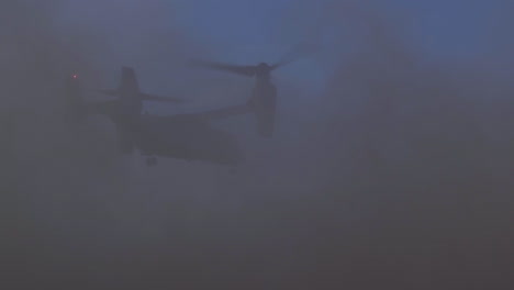 A-V22-Osprey-Aircraft-Rises-In-A-Cloud-Of-Dust-From-The-Battlefield-In-Afghanistan