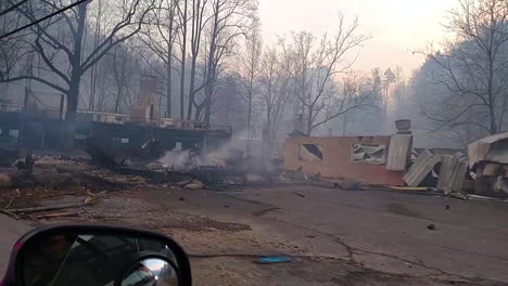 Ground-Level-View-Of-Urban-Area-Destroyed-By-Wildfire-Near-Gatlinburg-Tennessee-In-November-2016