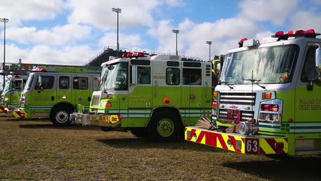 Miamidade-Firemen-Are-Seen-By-Their-Trucks