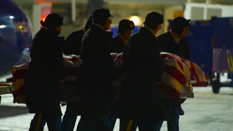 Members-Of-The-Indiana-National-Guard-Receive-The-Casket-Of-A-Fallen-Soldier-At-The-Indianapolis-Airport