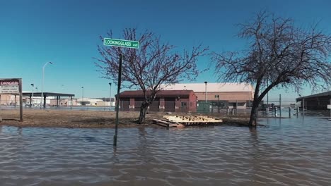 Shots-Of-Missouri-River-Flood-Waters-On-Offutt-Air-Force-Base-In-Sarpy-County-Nebraska
