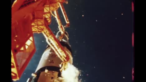 Imágenes-En-Cámara-Lenta-Del-Cohete-Apolo-7-Despegando-De-Su-Plataforma-De-Lanzamiento-1968