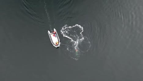 Aerial-And-Head-Mount-Footage-Of-Noaa-Attempting-To-Distenagle-A-Humpback-Whale-From-Fishing-Gear