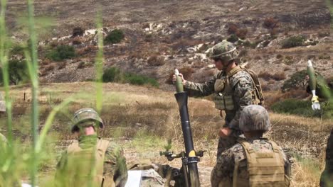 Us-Marines-Infantry-Unit-Leader-Course-Fire-M252-Mortar-Systems-At-Marine-Corps-Base-Camp-Pendleton-California-2