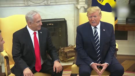 El-Presidente-Estadounidense,-Donald-Trump,-Y-El-Primer-Ministro-De-Isreali,-Benjamin-Netanyahu,-Durante-Una-Rueda-De-Prensa-De-La-Casa-Blanca-Dc