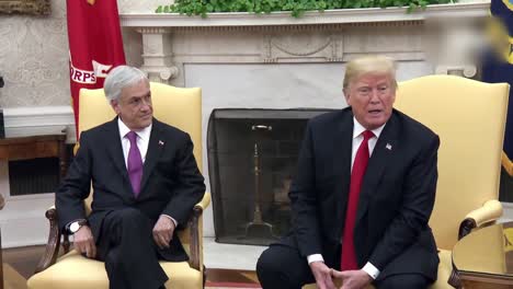 El-Presidente-Estadounidense,-Donald-Trump-Y-Sebastian-Pinera,-Presidente-De-Chile-Durante-Una-Conferencia-De-Prensa-De-La-Casa-Blanca,-Op-1