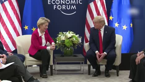 US-Präsident-Donald-Trump-Und-Ursula-Von-Der-Leyen-Präsidentin-Der-Europäischen-Kommission-World-Economic-Forum-1
